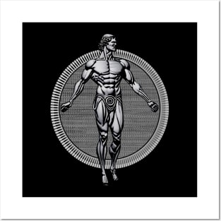 Vitruvian Man Inspired Pose - Greek Statue Style Posters and Art